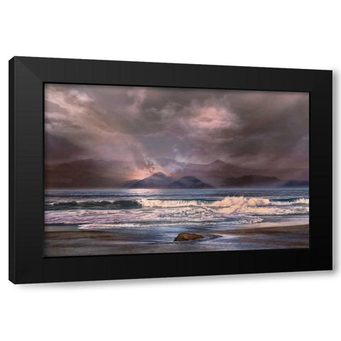 Escape Black Modern Wood Framed Art Print with Double Matting by Calascibetta, Mike