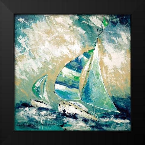 Race To Mackinac Black Modern Wood Framed Art Print by Tava Studios
