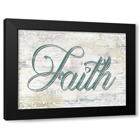Shabby Chic Faith Black Modern Wood Framed Art Print with Double Matting by Donovan, Kelly