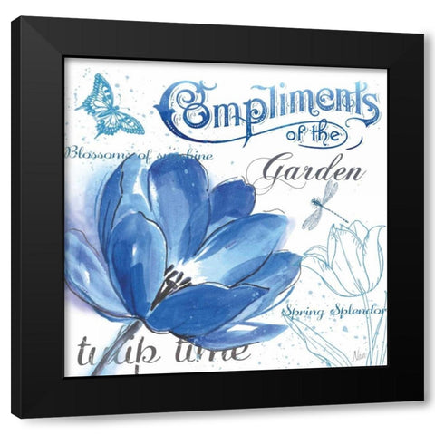 Garden Compliments Black Modern Wood Framed Art Print by Nan