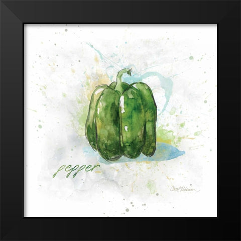 Veggie Pepper Black Modern Wood Framed Art Print by Robinson, Carol