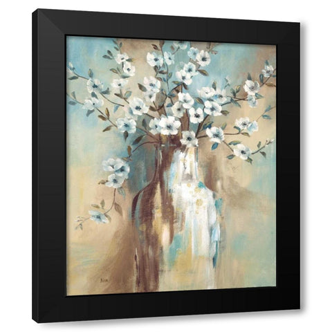 Blossoms in Spring Black Modern Wood Framed Art Print with Double Matting by Nan