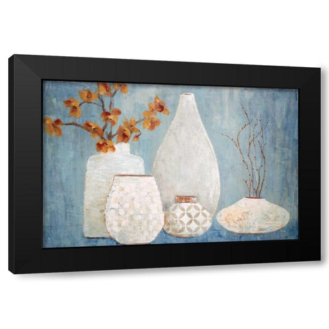 Soft Light Black Modern Wood Framed Art Print by Tava Studios