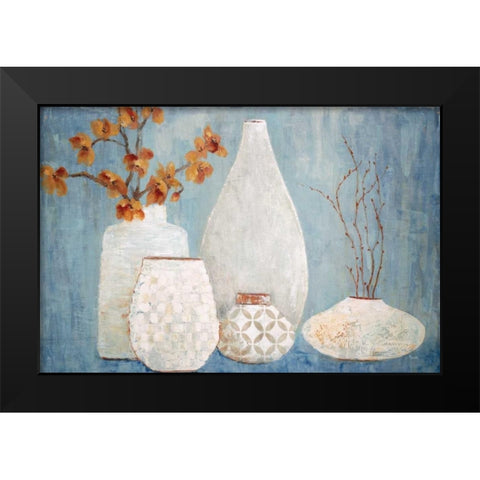 Soft Light Black Modern Wood Framed Art Print by Tava Studios