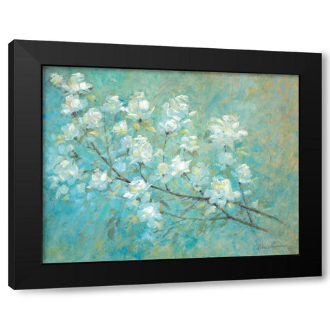 Wild Rose Blossom Black Modern Wood Framed Art Print by Manning, Ruane
