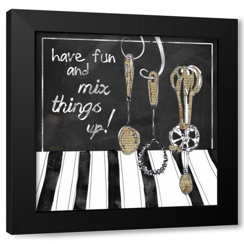Mix Things Up Black Modern Wood Framed Art Print by Robinson, Carol