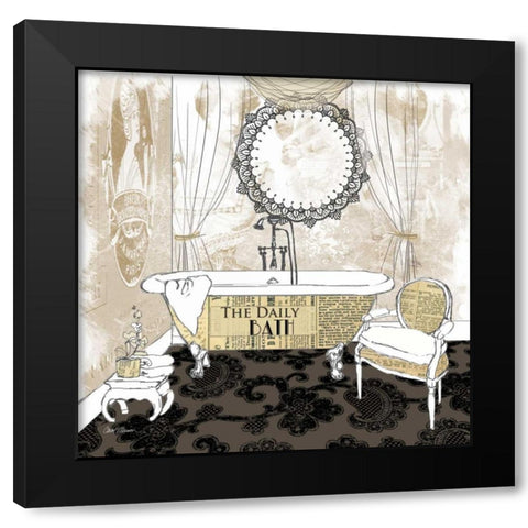 Daily Bath Black Modern Wood Framed Art Print with Double Matting by Robinson, Carol