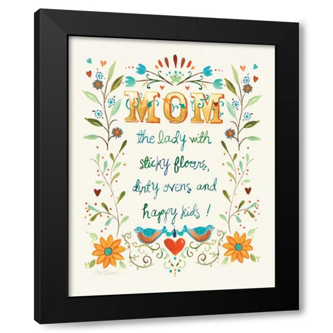 Mom Black Modern Wood Framed Art Print with Double Matting by Robinson, Carol