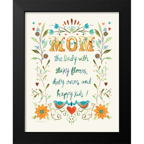 Mom Black Modern Wood Framed Art Print by Robinson, Carol