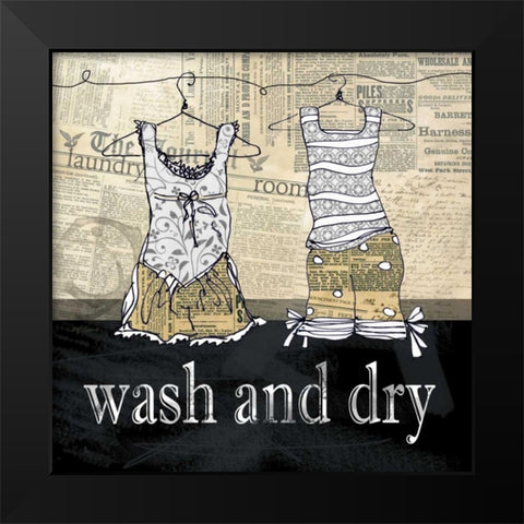 Wash and Dry Black Modern Wood Framed Art Print by Robinson, Carol