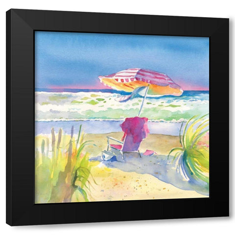 Beach Bliss II Black Modern Wood Framed Art Print with Double Matting by Troise Heidel, Theresa