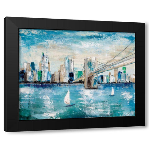 Catching The Wind Black Modern Wood Framed Art Print by Tava Studios
