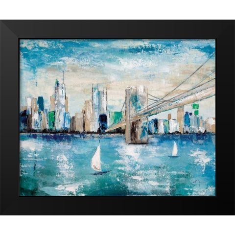 Catching The Wind Black Modern Wood Framed Art Print by Tava Studios