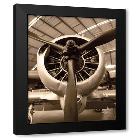 WW II Fighter Black Modern Wood Framed Art Print with Double Matting by Delimont, Danita