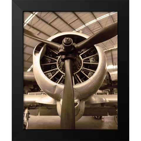WW II Fighter Black Modern Wood Framed Art Print by Delimont, Danita