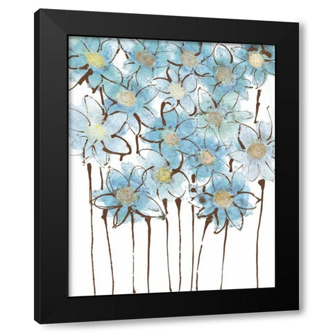 Soft Forget Me Nots Black Modern Wood Framed Art Print with Double Matting by Jill, Susan