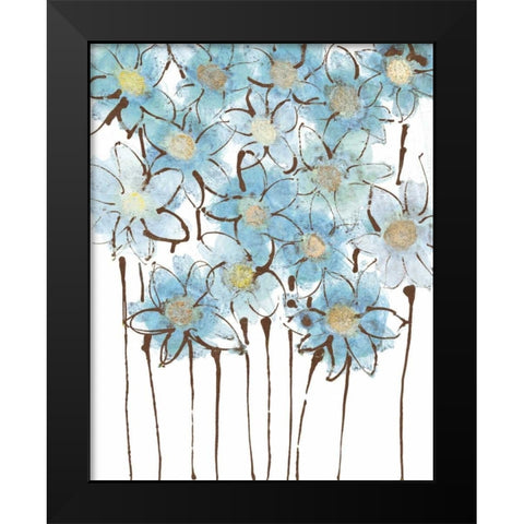 Soft Forget Me Nots Black Modern Wood Framed Art Print by Jill, Susan