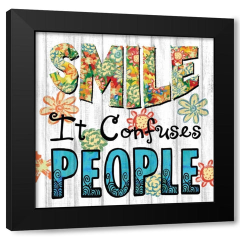 Smile Black Modern Wood Framed Art Print with Double Matting by Manning, Ruane