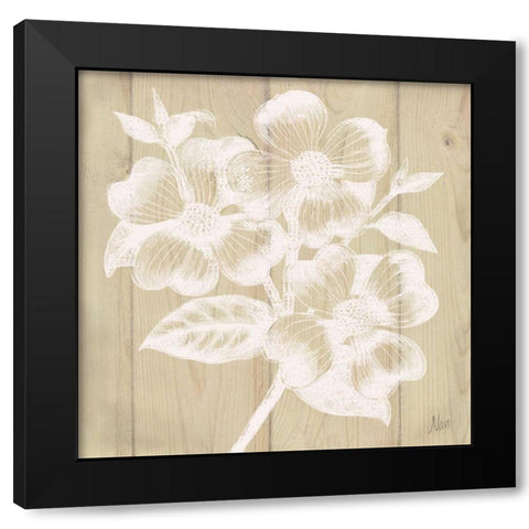 White Silhouette I Black Modern Wood Framed Art Print with Double Matting by Nan