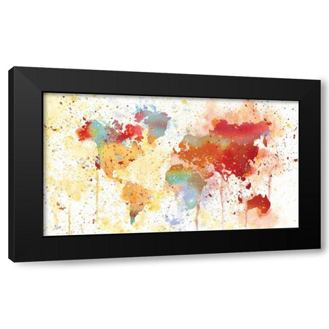 Traveled The World Black Modern Wood Framed Art Print with Double Matting by Nan