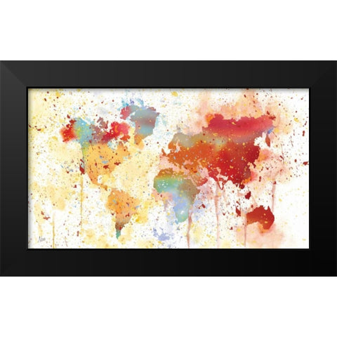 Traveled The World Black Modern Wood Framed Art Print by Nan