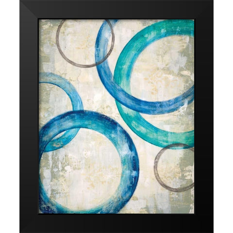 Winding Round Black Modern Wood Framed Art Print by Tava Studios