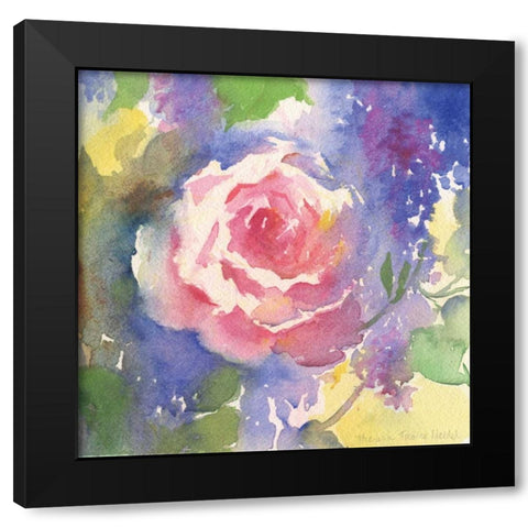 Margots Rose II Black Modern Wood Framed Art Print with Double Matting by Troise Heidel, Theresa