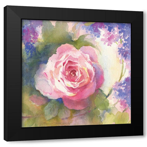 Margots Rose IV Black Modern Wood Framed Art Print with Double Matting by Troise Heidel, Theresa