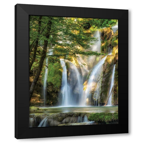 La Cascade Black Modern Wood Framed Art Print by Van de Goor, Lars