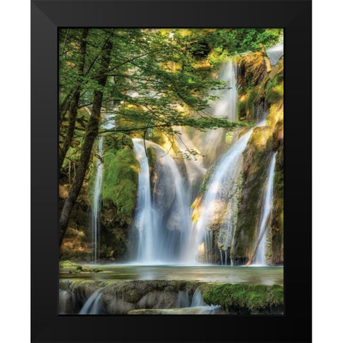 La Cascade Black Modern Wood Framed Art Print by Van de Goor, Lars