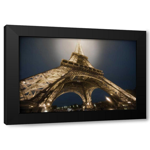 Eiffel Glow Black Modern Wood Framed Art Print by Delimont, Danita