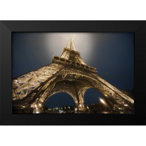Eiffel Glow Black Modern Wood Framed Art Print by Delimont, Danita
