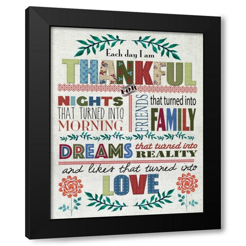 Thankful Black Modern Wood Framed Art Print by Knutsen, Conrad
