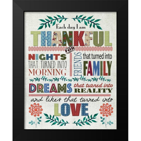 Thankful Black Modern Wood Framed Art Print by Knutsen, Conrad