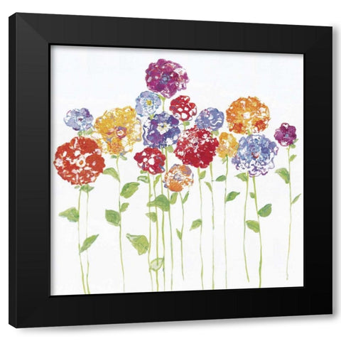 Pretty Posies II Black Modern Wood Framed Art Print with Double Matting by Swatland, Sally