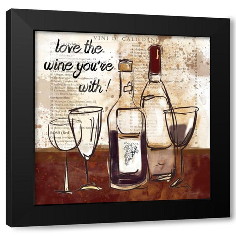 Love the Wine Black Modern Wood Framed Art Print by Robinson, Carol