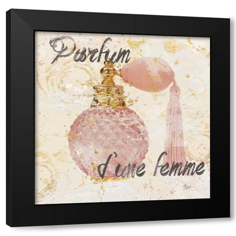 Parfum Femme Black Modern Wood Framed Art Print by Nan