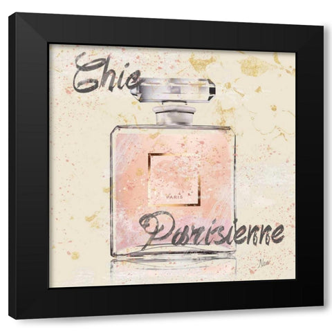 Chic Parfume Black Modern Wood Framed Art Print by Nan