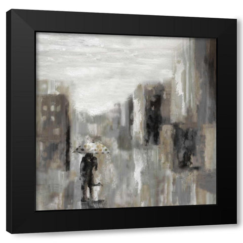 Rainy Weekend Black Modern Wood Framed Art Print by Nan