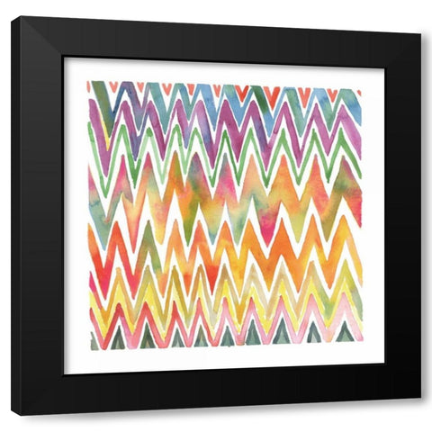 Chevron II Black Modern Wood Framed Art Print by Troise Heidel, Theresa