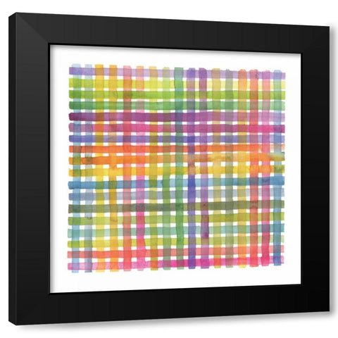 Plaid I Black Modern Wood Framed Art Print with Double Matting by Troise Heidel, Theresa