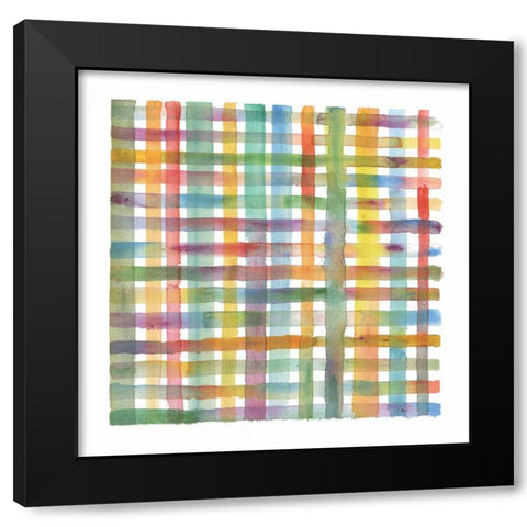 Plaid II Black Modern Wood Framed Art Print with Double Matting by Troise Heidel, Theresa
