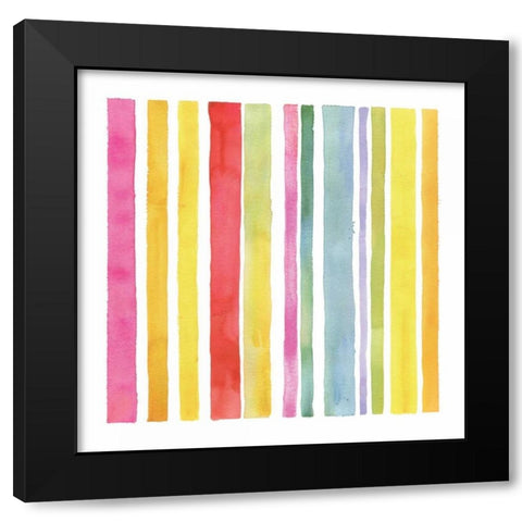 Stripes I Black Modern Wood Framed Art Print by Troise Heidel, Theresa