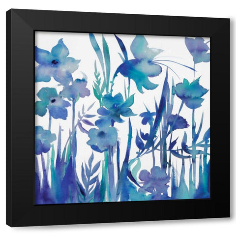 Afternoon Indigo I Black Modern Wood Framed Art Print with Double Matting by Troise Heidel, Theresa