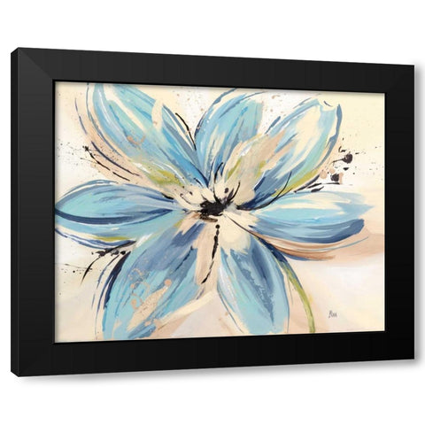 Touch of Blue II Black Modern Wood Framed Art Print with Double Matting by Nan