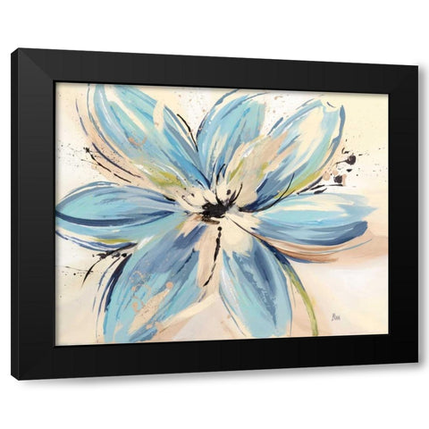 Touch of Blue II Black Modern Wood Framed Art Print by Nan