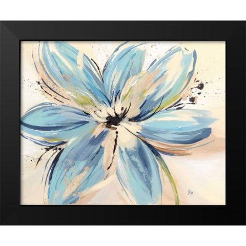 Touch of Blue II Black Modern Wood Framed Art Print by Nan