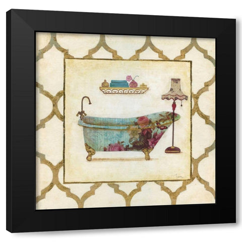 Botanical Bath I Black Modern Wood Framed Art Print with Double Matting by Tava Studios