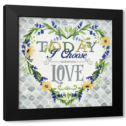 I Choose Love Black Modern Wood Framed Art Print with Double Matting by Knutsen, Conrad
