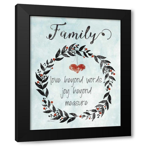 Family Heart Black Modern Wood Framed Art Print by Robinson, Carol